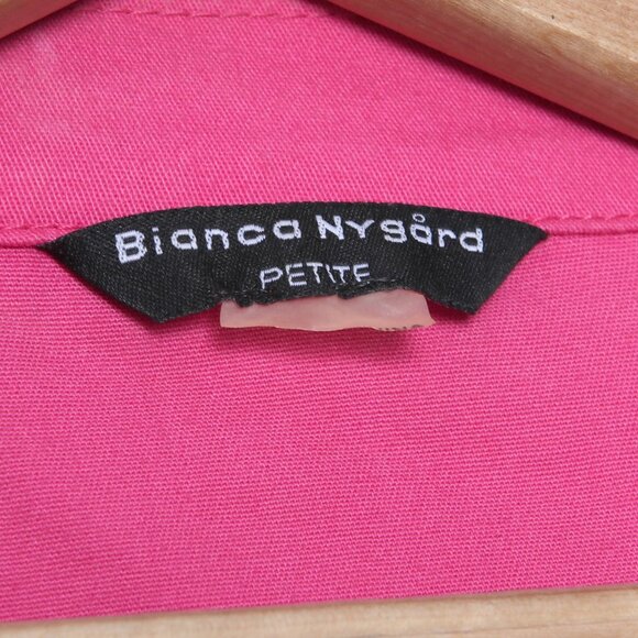 Bianca Nygård Pink Spring Moto Jacket Denim Lightweight Stretch Asymmetrical - Picture 6 of 10